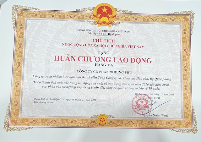 Huân chương Lao động hạng Ba